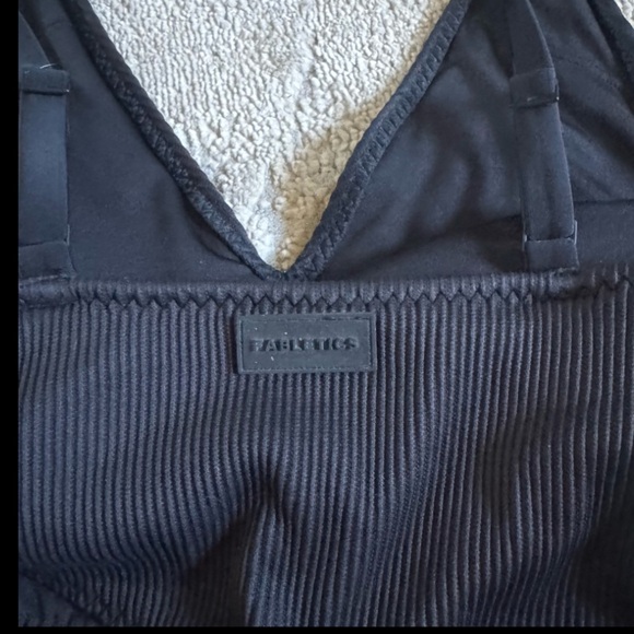 Fabletics One Piece black Swimsuit bathing suit Asymmetrical Cutout medium new - Picture 9 of 12